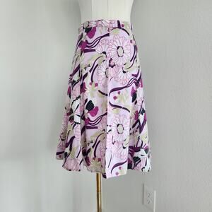 Vintage Y2K Byerwear Pink Purple Butterfly Floral Cotton A Line Skirt S